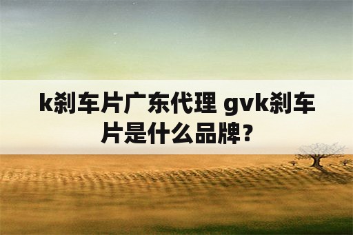 k刹车片广东代理 gvk刹车片是什么品牌？